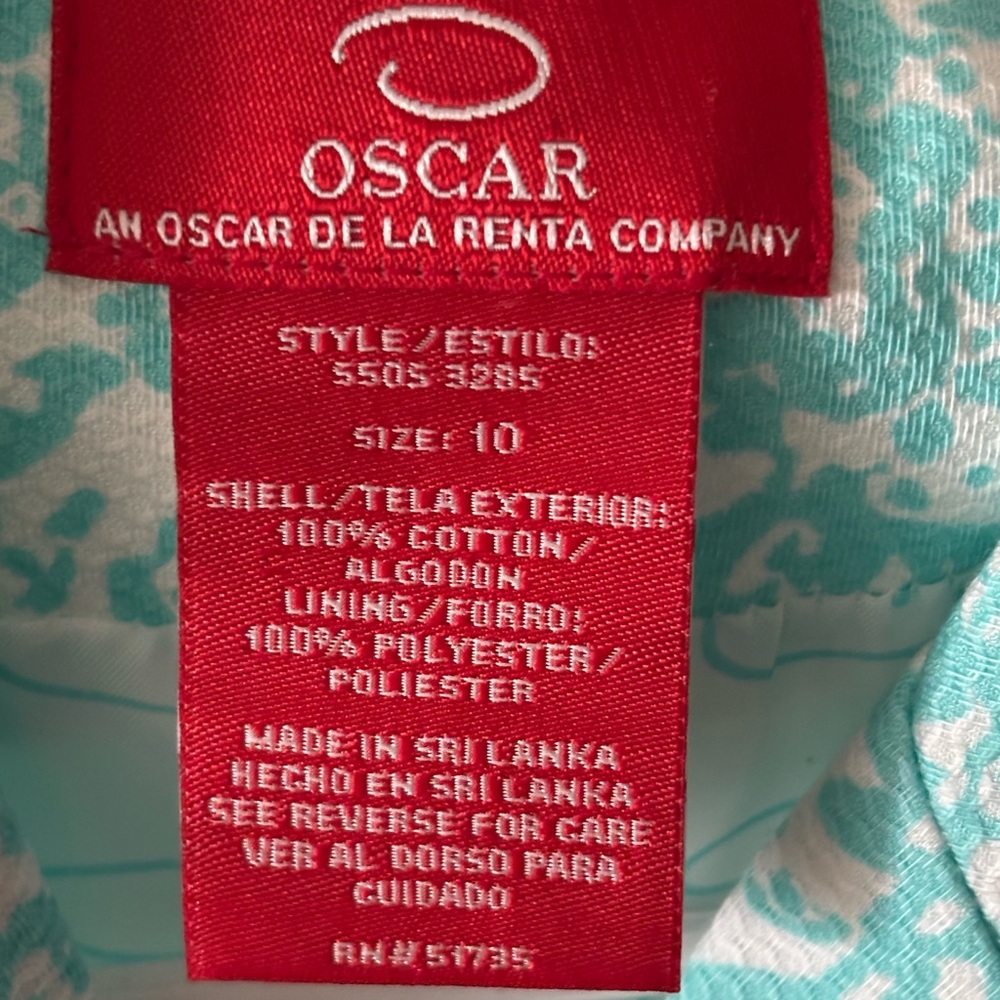 Oscar de la Renta Turquoise and White Blazer Has gorgeous buttons! - Picture 4 of 6